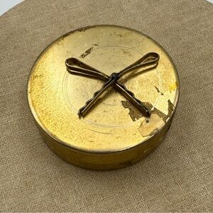 Vintage Napier pat pending Gold Metal Tin